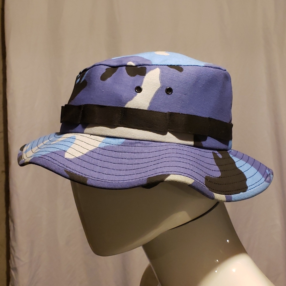 MILITARY LT BLUE AND LT PURPLE CAMO BOONIE HAT